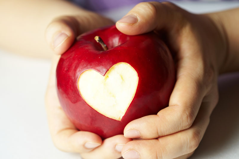 Apple with heart shape